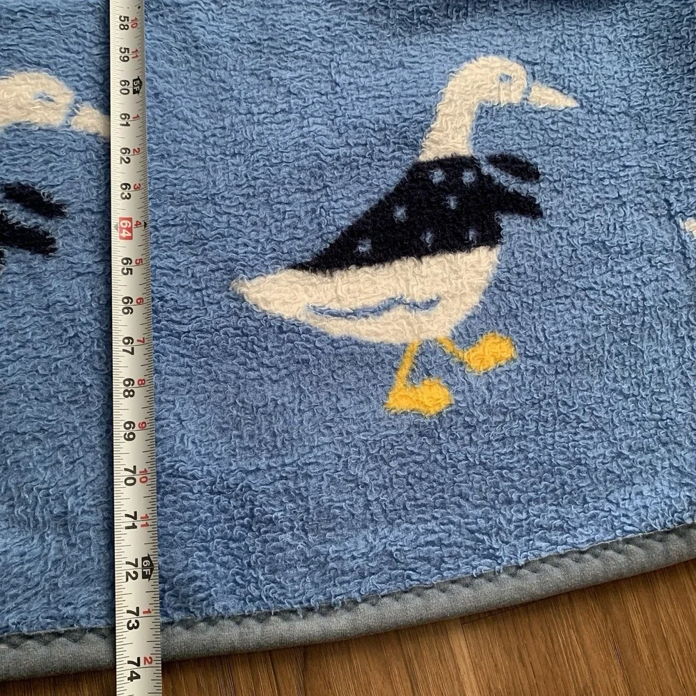 Vintage 80s Crown Crafts Goose Blanket Reversible Kitsch Grandma Cottagecore